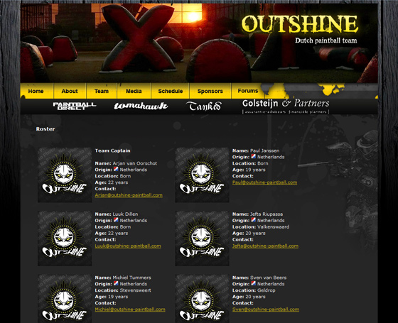 Outshine paintball team