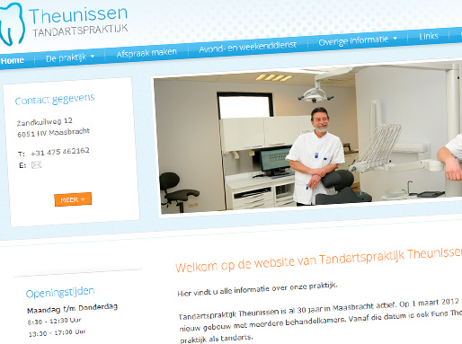 Website Tandartspraktijk Theunissen